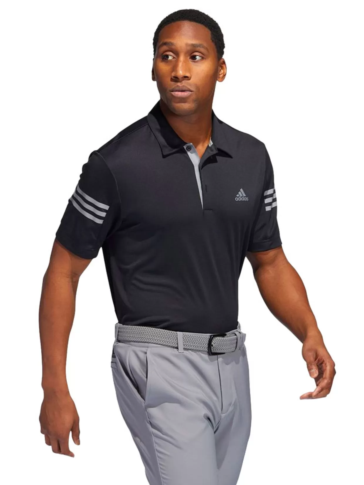 Men Adidas Shirts< 3-Stripe Polo Shirt - Black