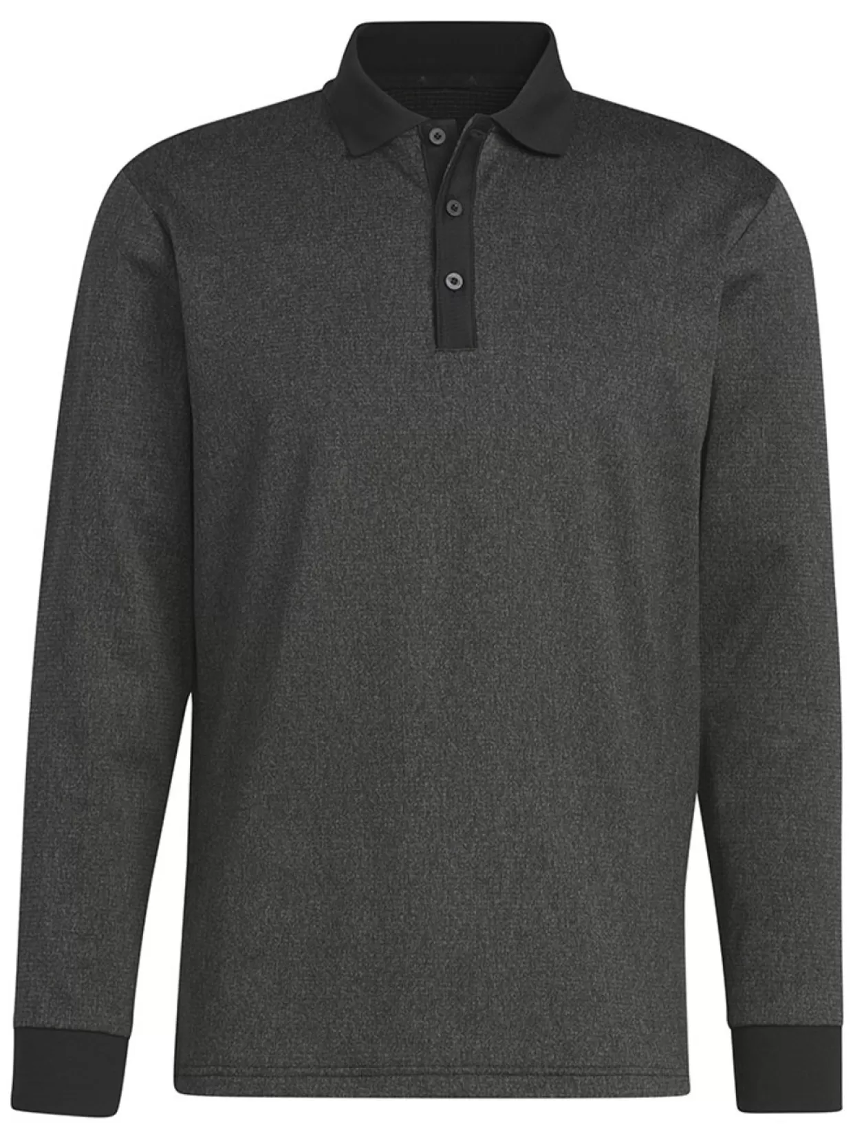 Men Adidas Shirts< Essentials Heathered Long Sleeve Polo Shirt - Black Melange