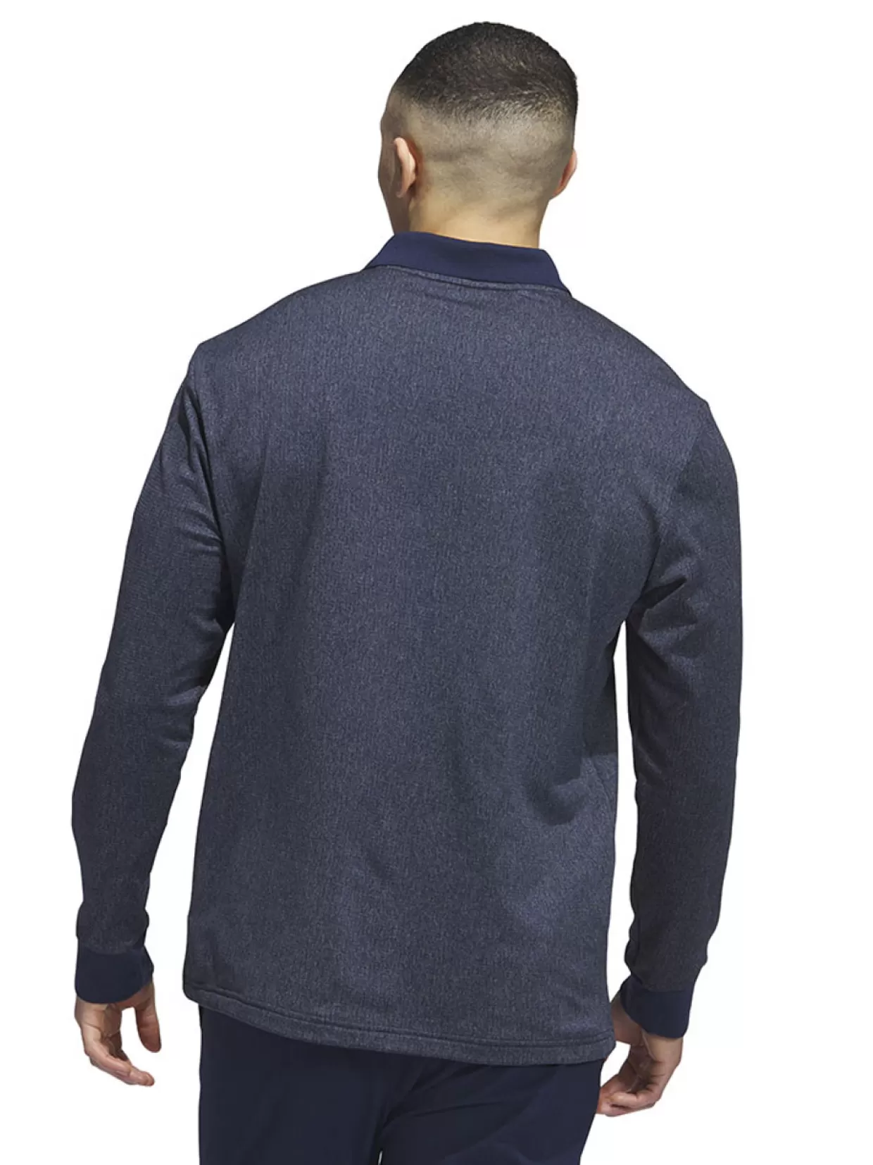 Men Adidas Shirts< Essentials Heathered Long Sleeve Polo Shirt - Collegiate Navy