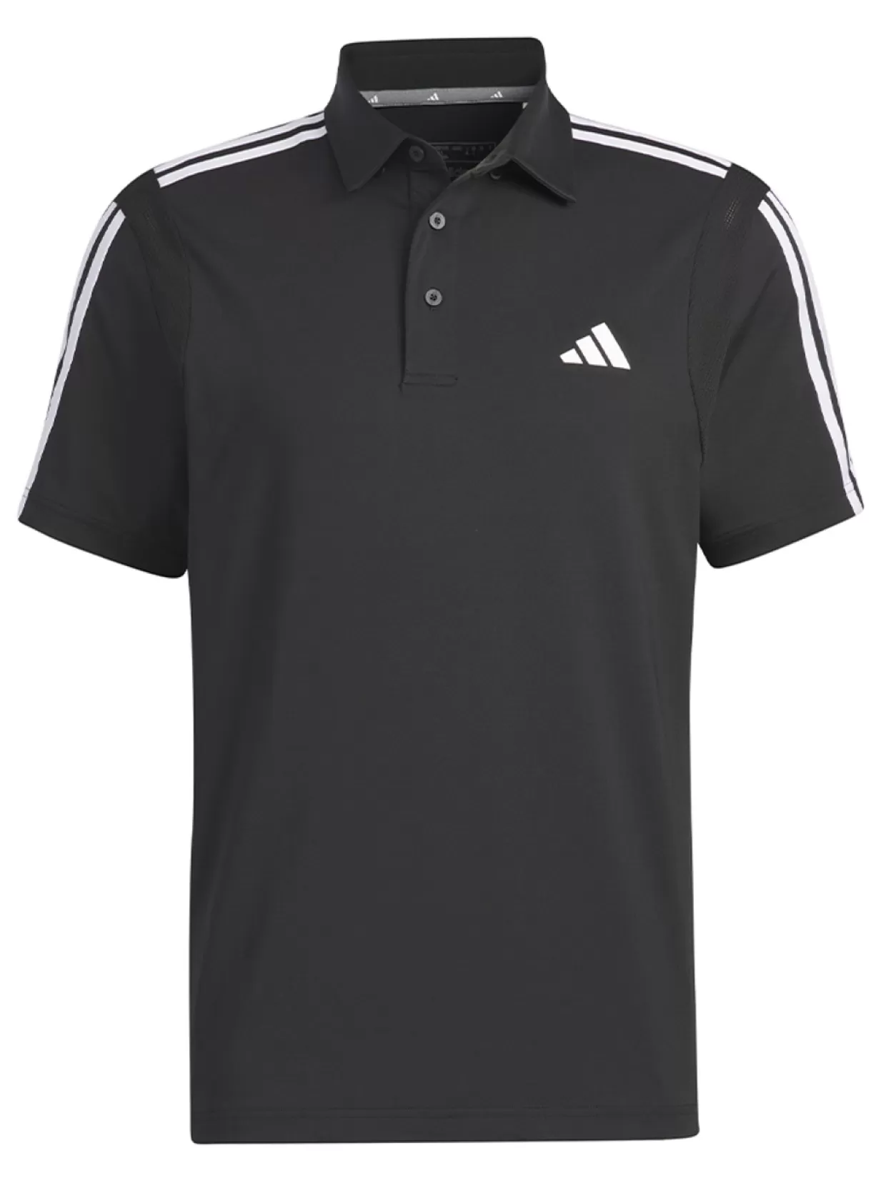 Men Adidas Shirts< Heat.Rdy 3-Stripe Short Sleeve Polo Shirt - Black