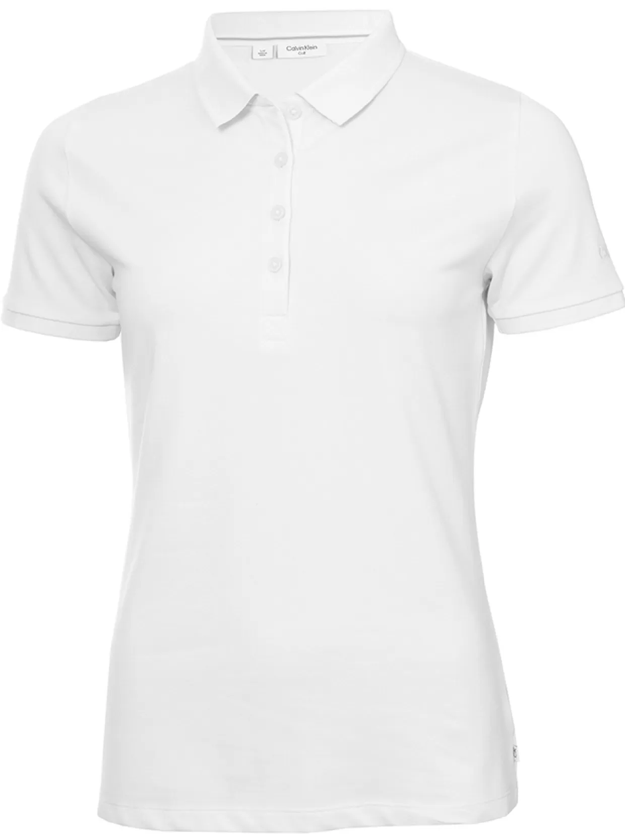 Women Calvin Klein Shirts< W Performance Cotton Pique Polo - White