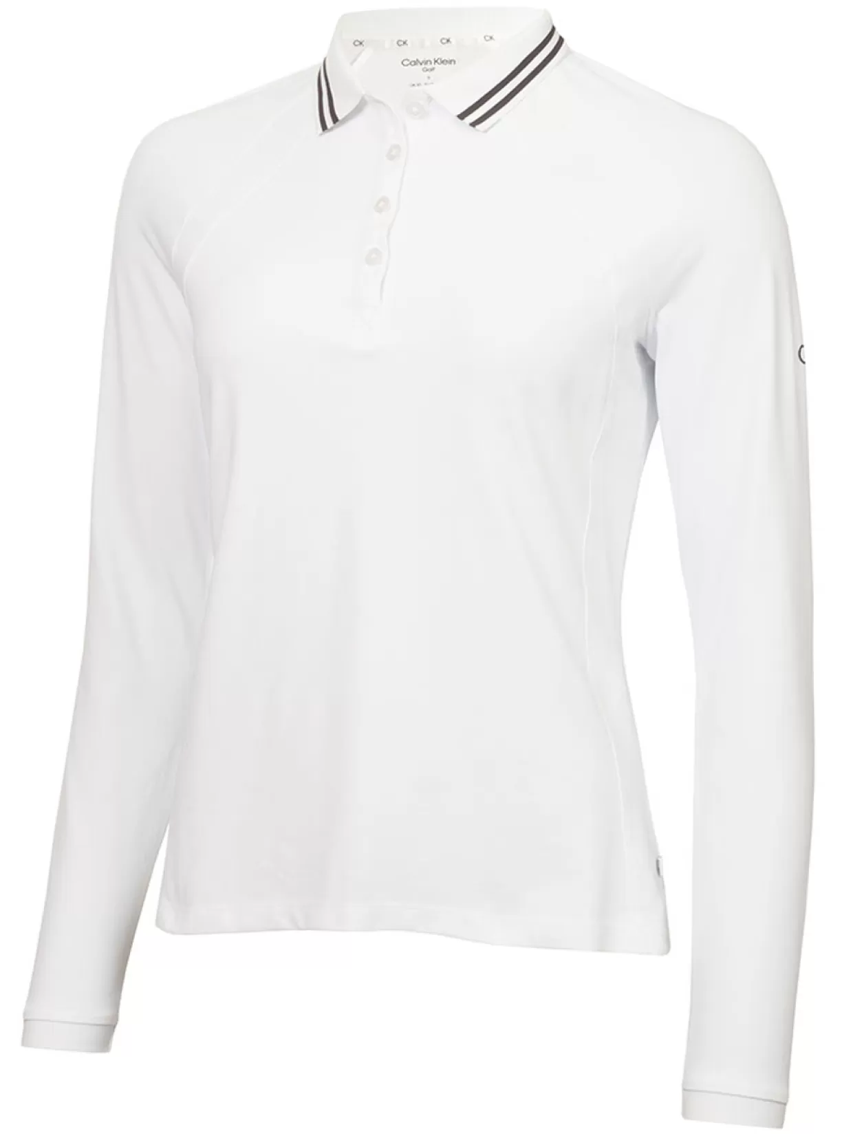 Women Calvin Klein Shirts< Women'S Blair Long Sleeve Polo - White