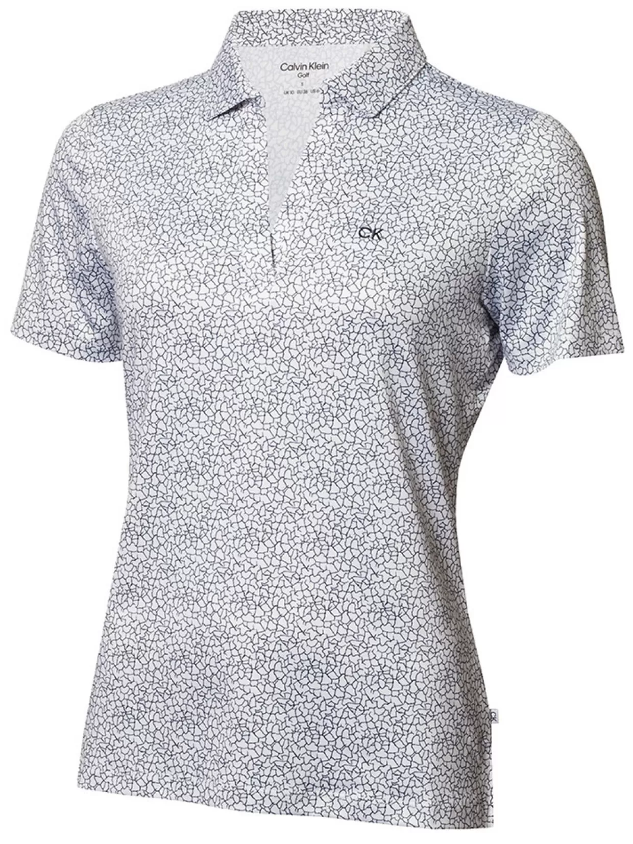 Women Calvin Klein Shirts< Women'S Crackle Polo - White/Navy