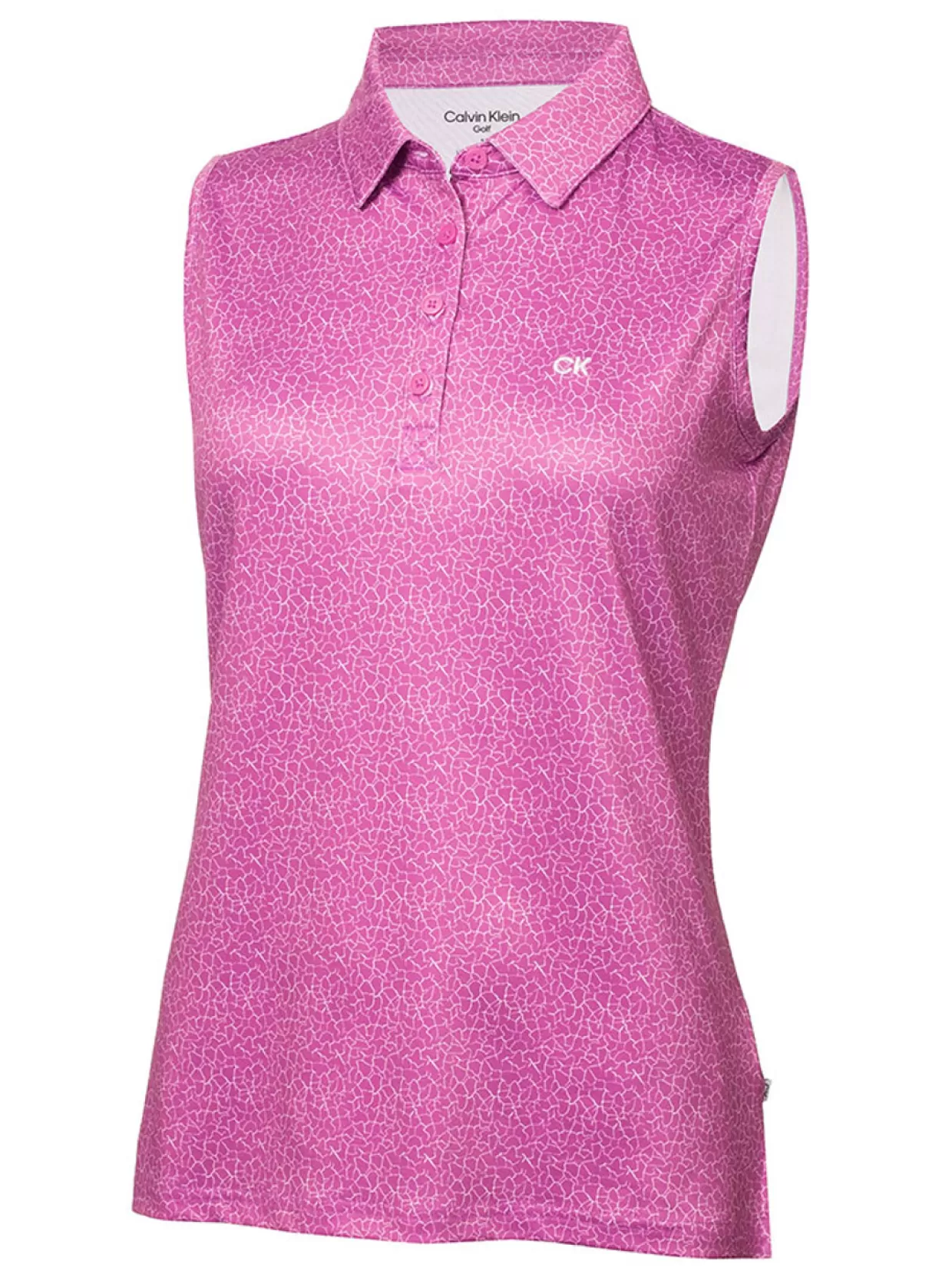 Women Calvin Klein Shirts< Women'S Crackle Sleeveless Polo - Orchid/White