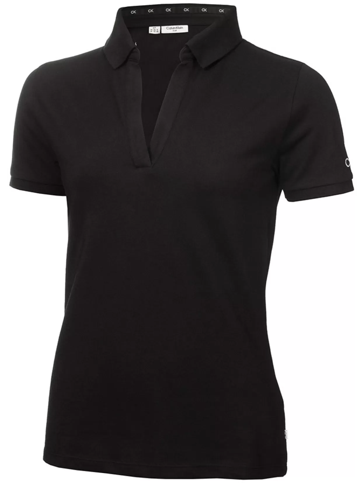 Women Calvin Klein Shirts< Women'S Jenny Open Neck Polo - Black