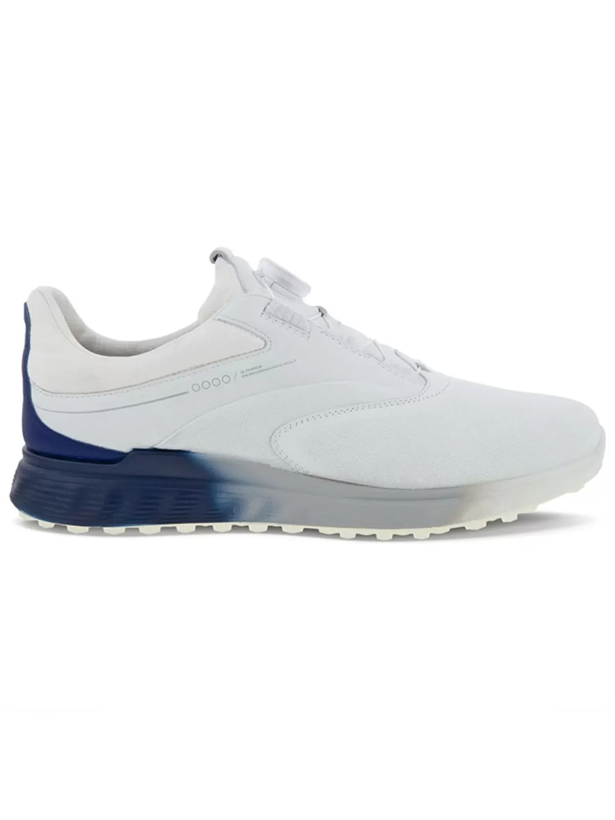 Men Ecco Mens Golf Shoes< M S-Three Boa Golf Shoes - White/Blue