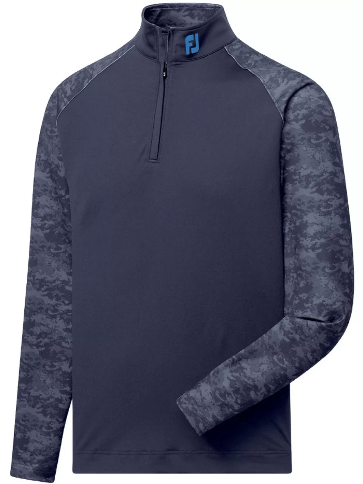 Men FootJoy Jumpers< Camo Colour Block Midlayer (Athletic Fit) - Navy