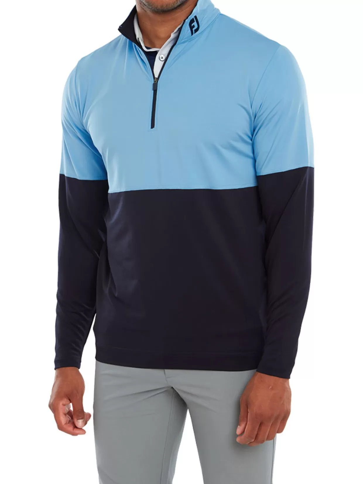 Men FootJoy Jumpers< Colour Block Midlayer (Athletic Fit) - True Blue/Navy