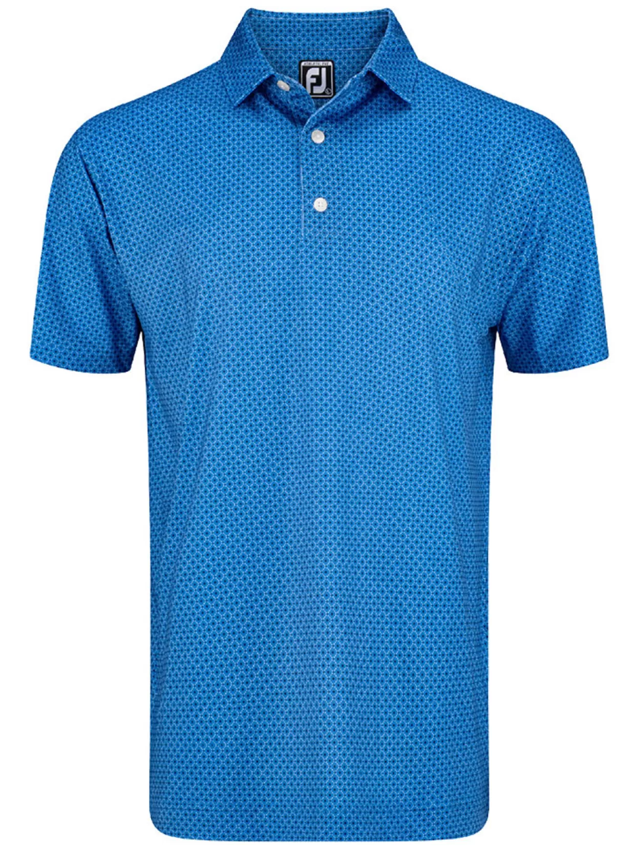 Men FootJoy Shirts< Lisle Geo Print Golf Shirt - Marine/Navy/White