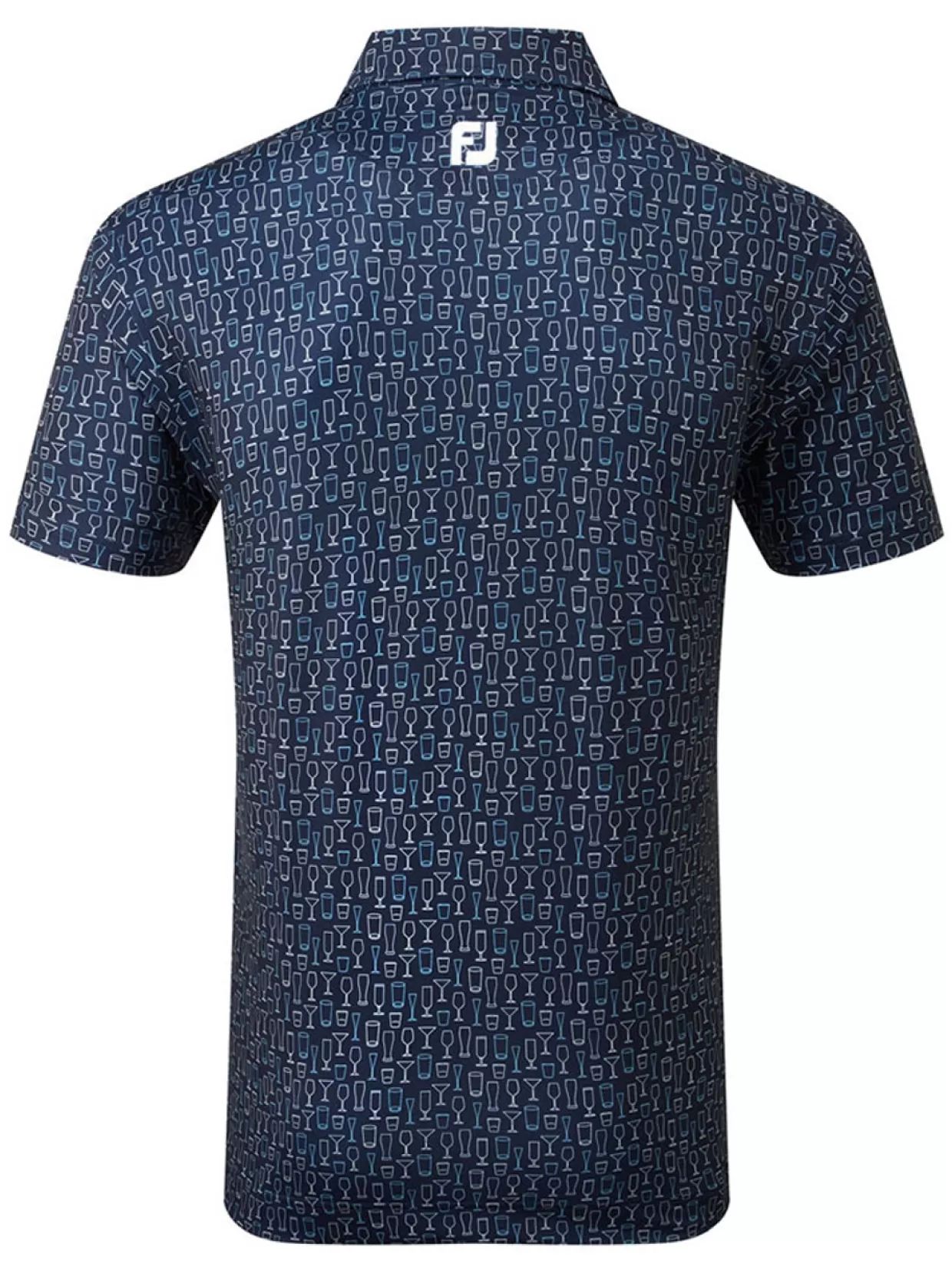 Men FootJoy Shirts< Lisle Glass Print Golf Shirt - Navy