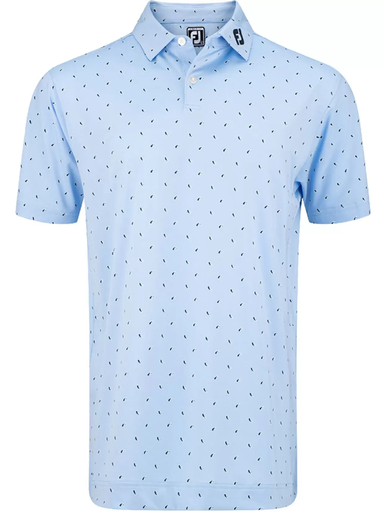 Men FootJoy Shirts< Lisle Paisey Print Golf Shirt (Athletic Fit) - Sky/Navy