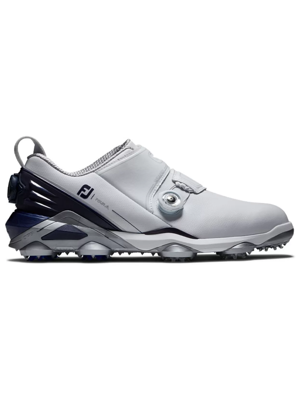 Men FootJoy Mens Golf Shoes< Tour Alpha Dual Boa Golf Shoes - White/Navy/Grey