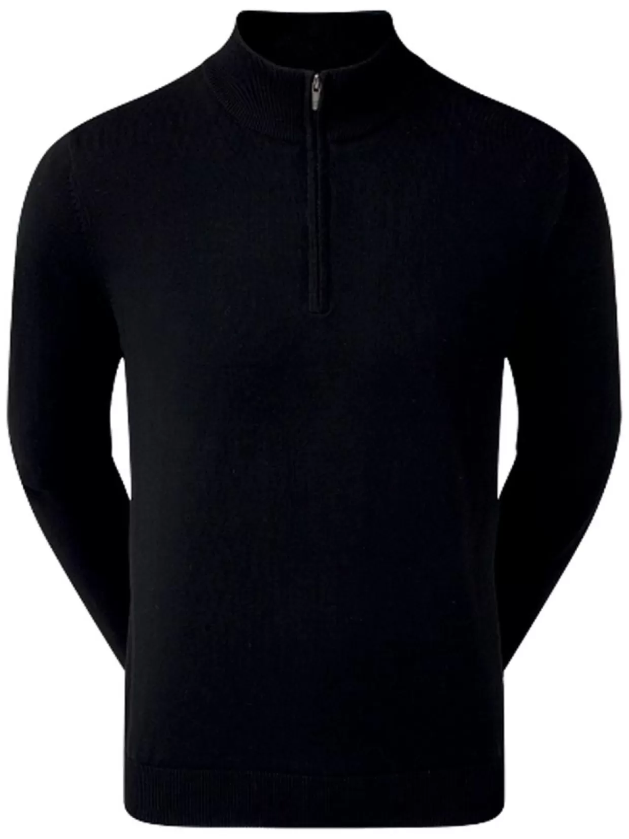 Men FootJoy Jumpers< Wool Blend 1/2 Zip Lined Pullover - Black