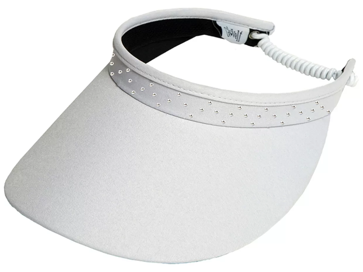 Glove It Visors< Bling Crystal Coil Visor - White