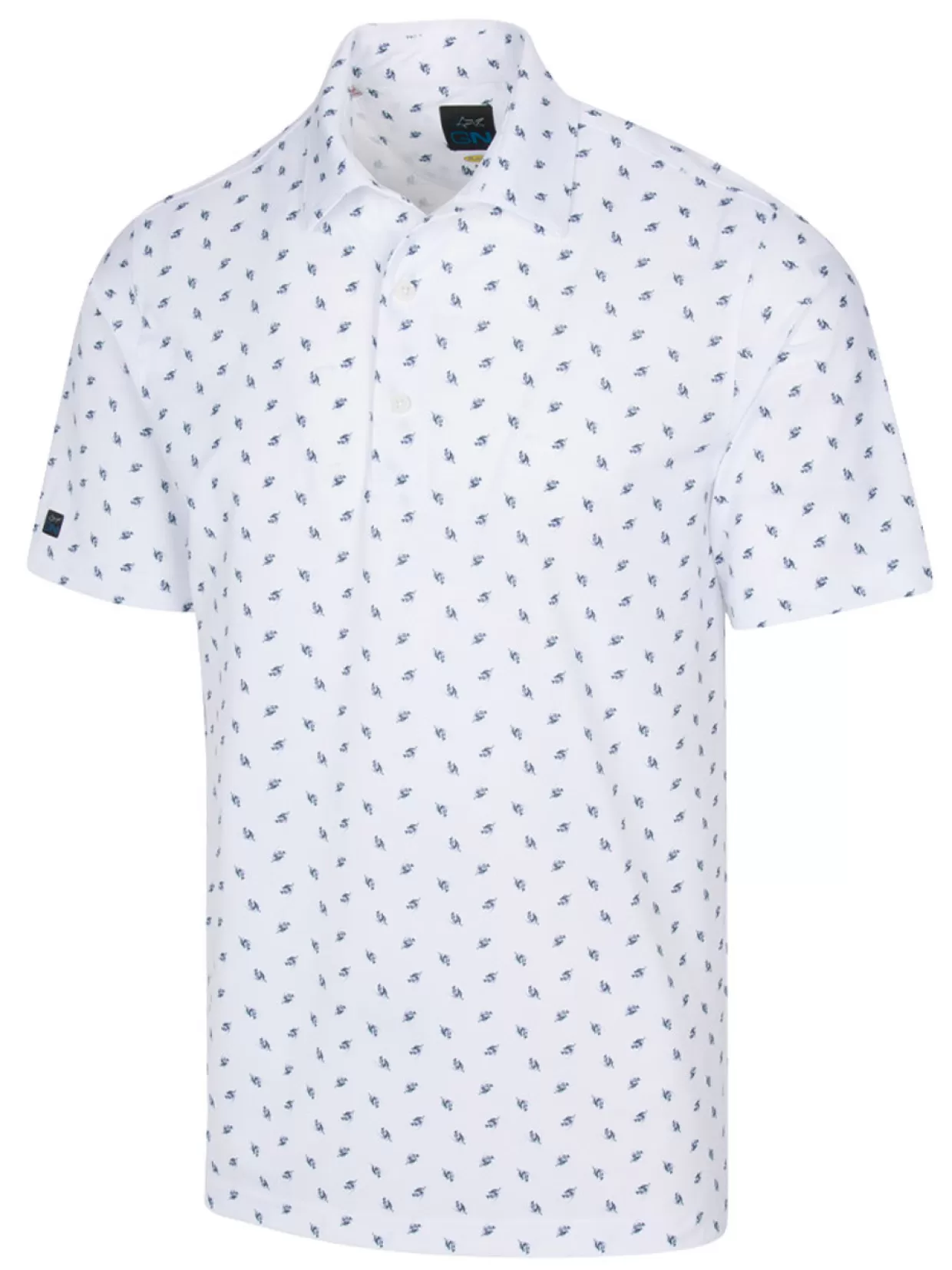 Men Greg Norman Shirts< Butterfly Fish Polo - White