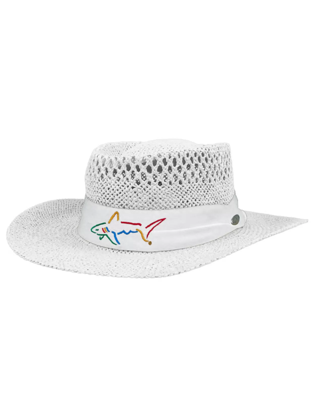 Greg Norman Hats< Signature Straw Hat - White