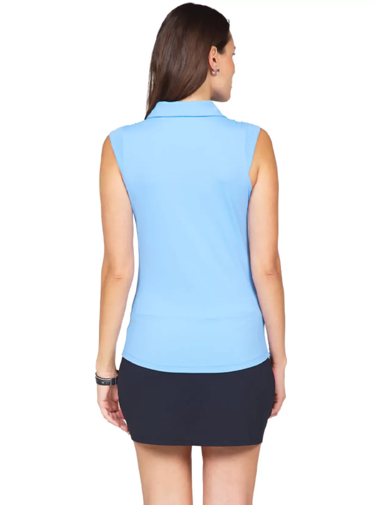 Women IBKUL Shirts< Solid Sleeveless Polo - Peri