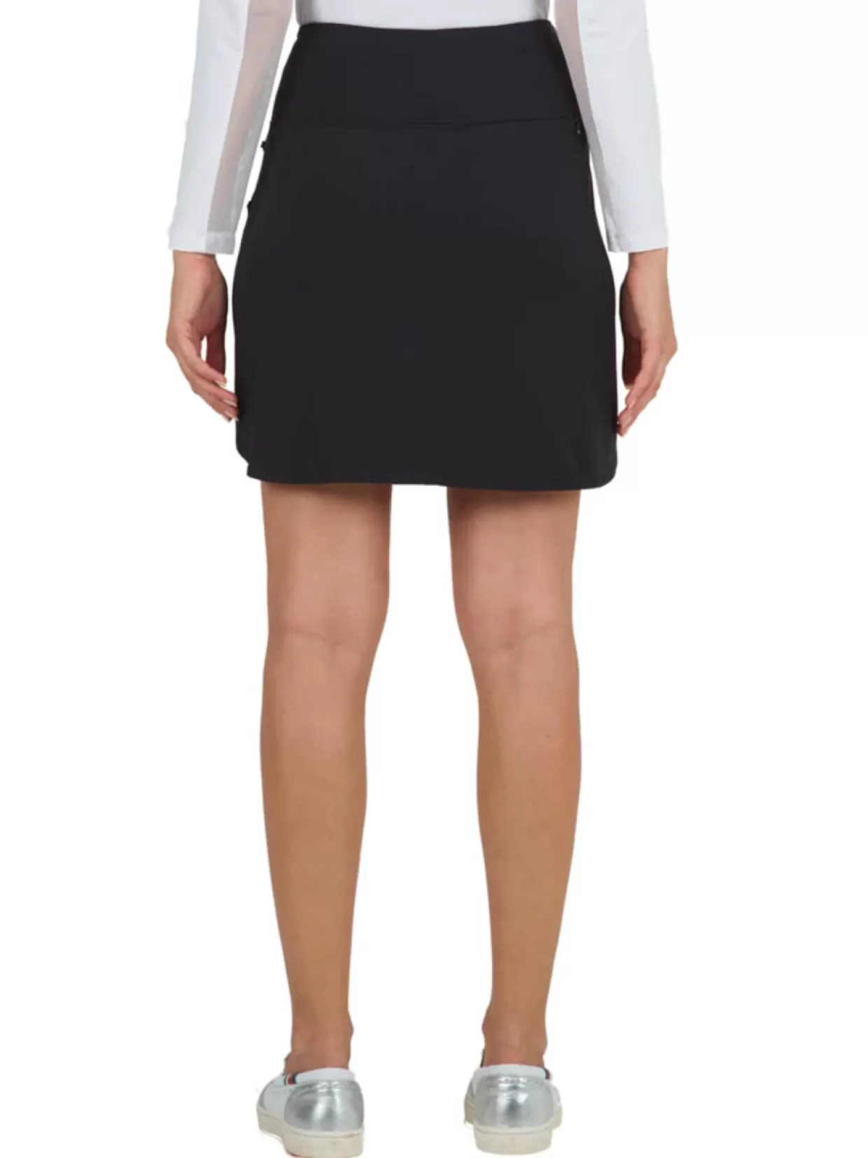 Women IBKUL Skorts & Dresses< Solid Straight Skort (17.5") - Black