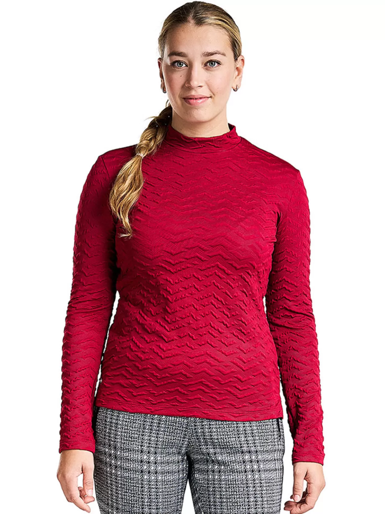 Women Nivo Shirts< W Mady Mock - Cranberry