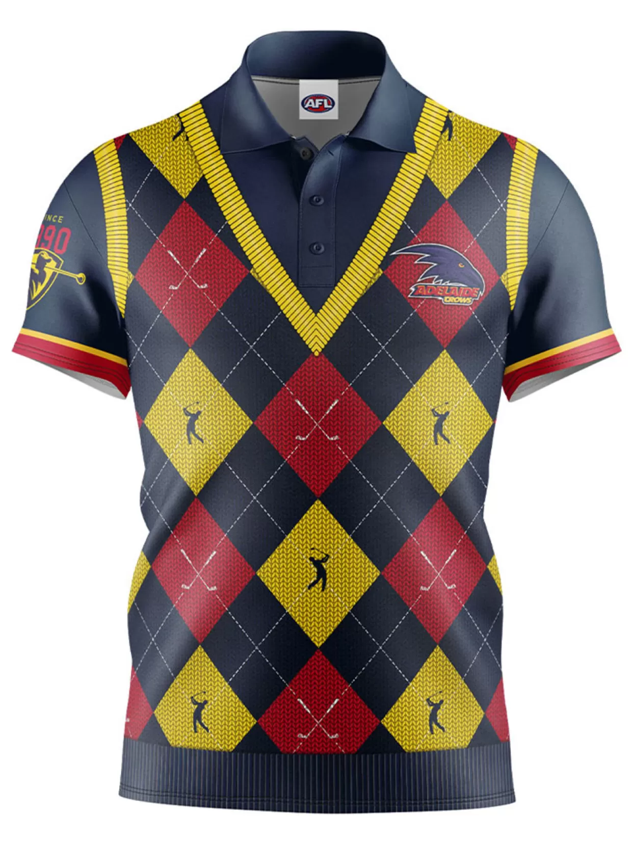 Men Official AFL Shirts< Fairway Golf Polo Shirt - Adelaide Crows