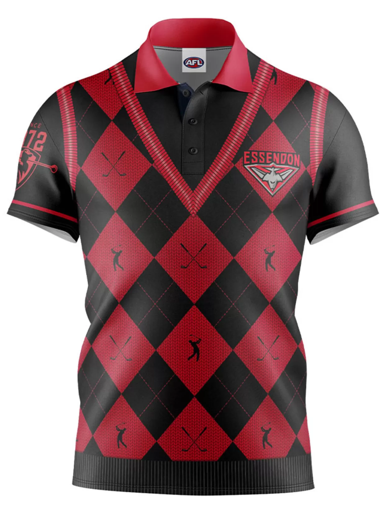 Men Official AFL Shirts< Fairway Golf Polo Shirt - Essendon Bombers