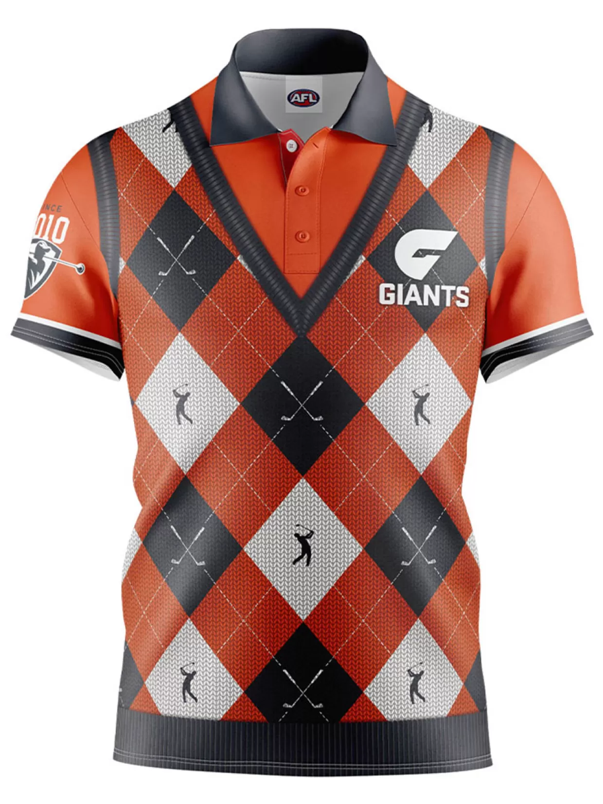 Men Official AFL Shirts< Fairway Golf Polo Shirt - Gws Giants