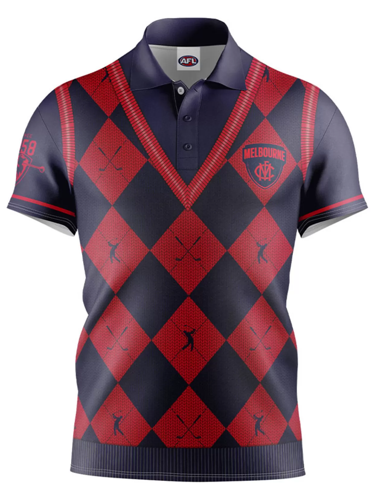 Men Official AFL Shirts< Fairway Golf Polo Shirt - Melbourne Demons