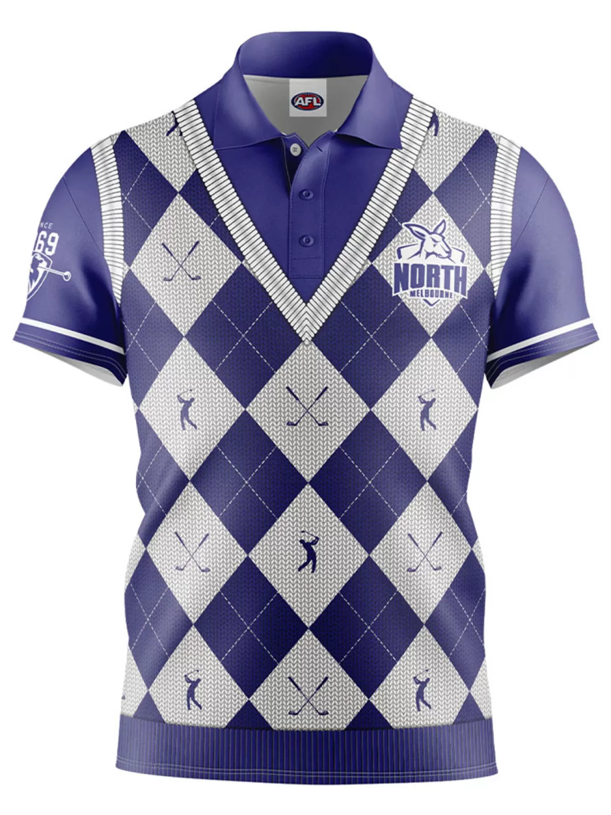 Men Official AFL Shirts< Fairway Golf Polo Shirt - North Melbourne