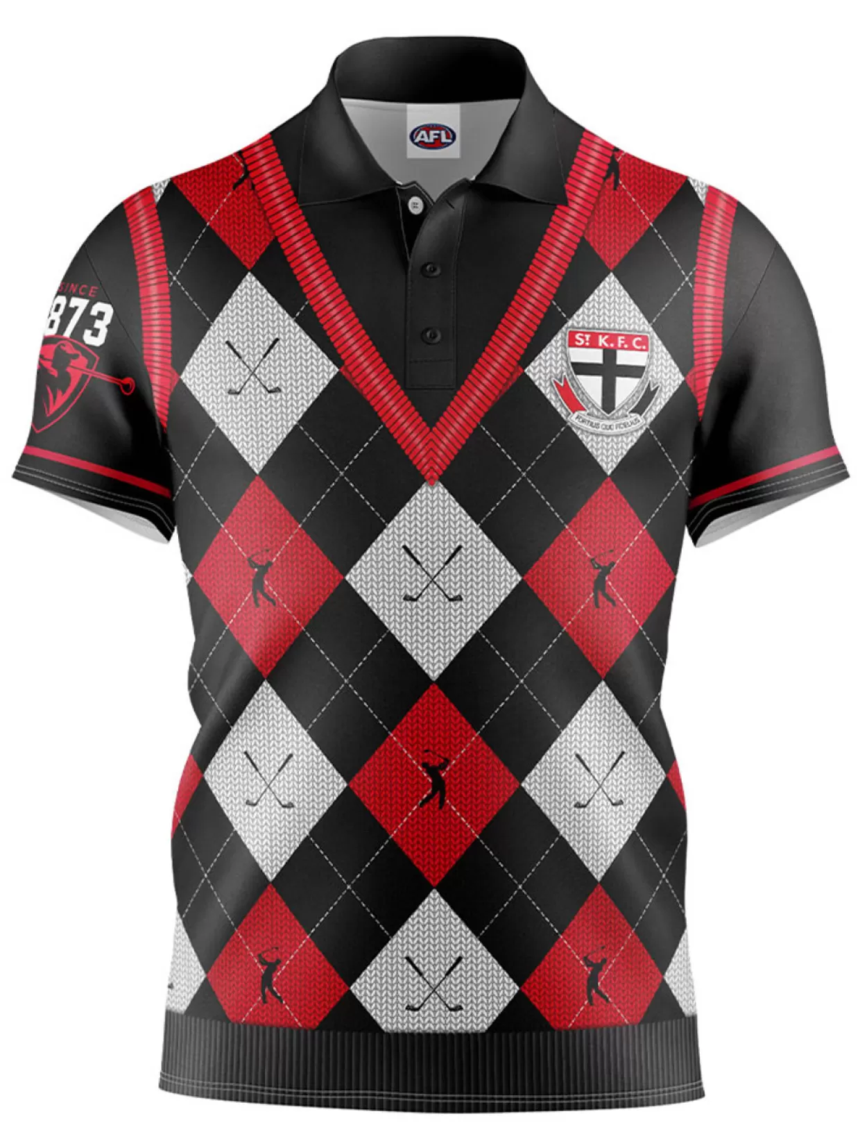 Men Official AFL Shirts< Fairway Golf Polo Shirt - Saint Kilda