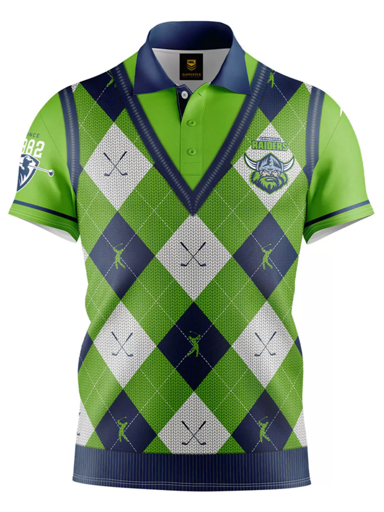 Men NRL Shirts<Official Fairway Golf Polo Shirt - Canberra Raiders