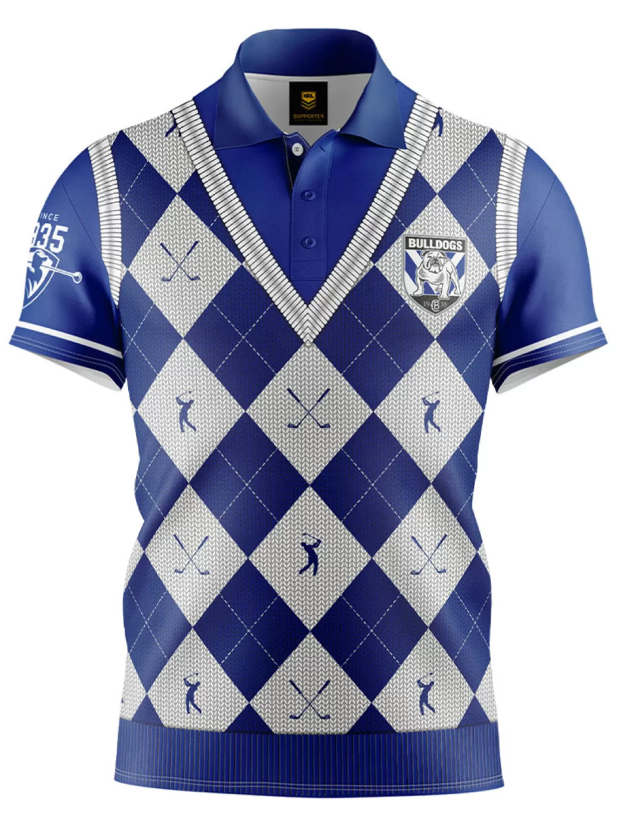 Men NRL Shirts<Official Fairway Golf Polo Shirt - Canterbury Bulldogs