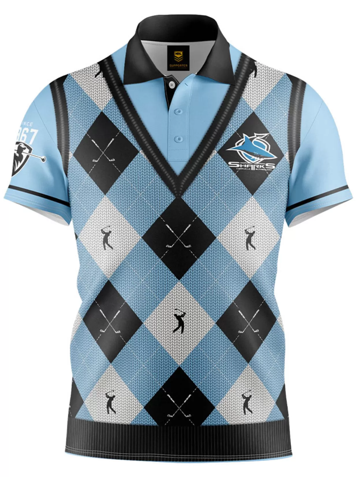 Men NRL Shirts<Official Fairway Golf Polo Shirt - Cronulla Sharks