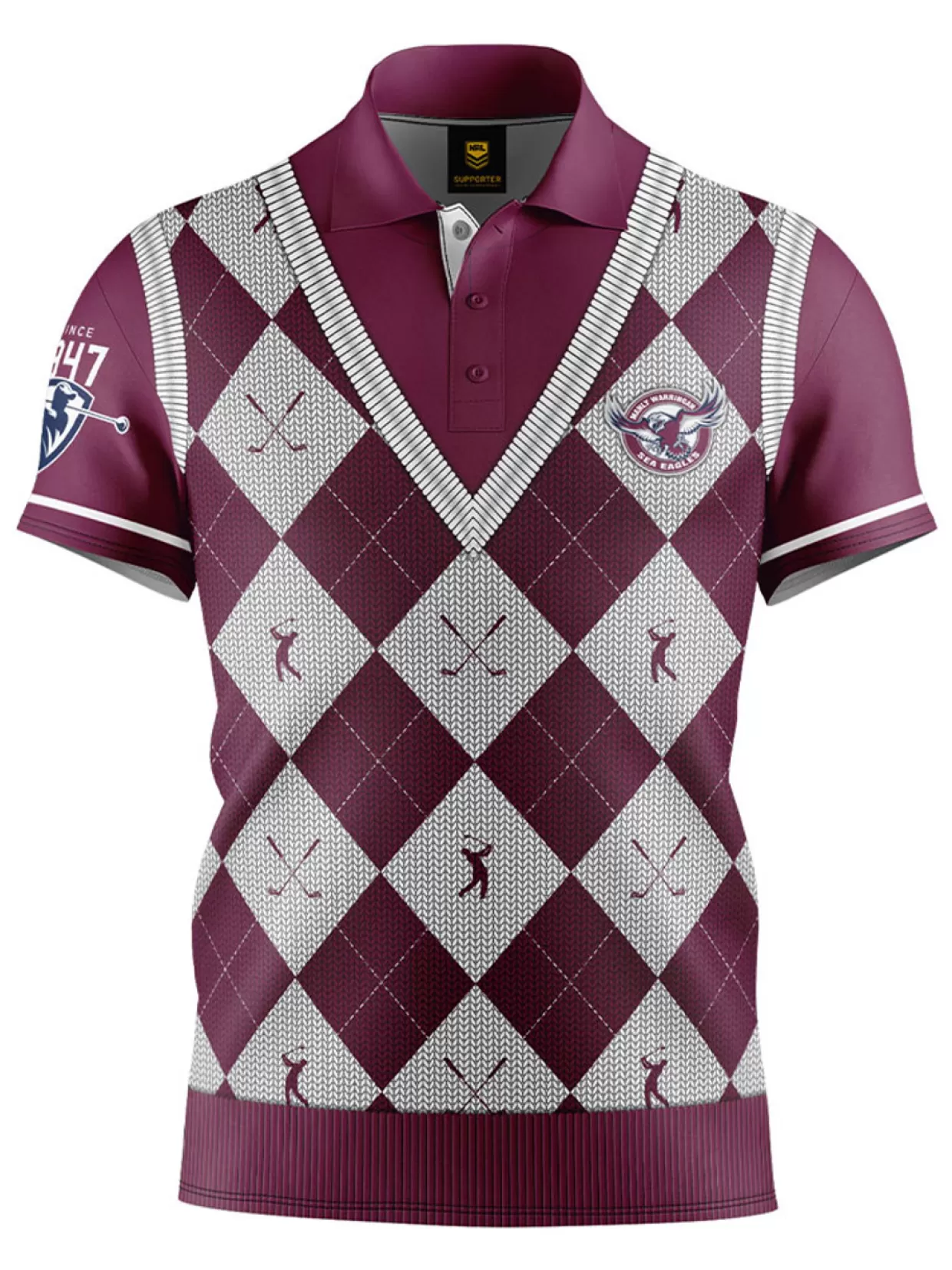 Men NRL Shirts<Official Fairway Golf Polo Shirt - Manly Sea Eagles