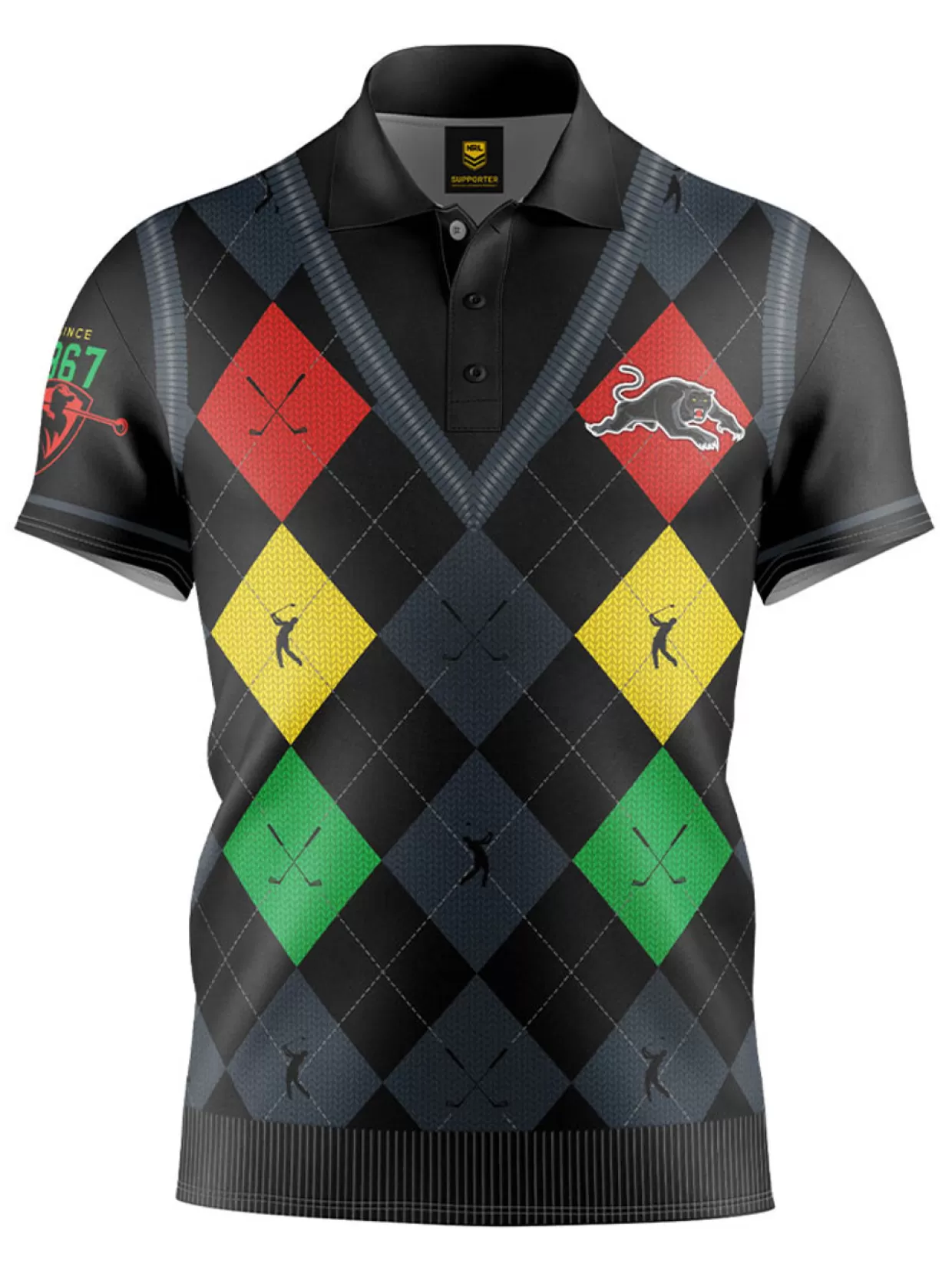 Men NRL Shirts<Official Fairway Golf Polo Shirt - Penrith Panthers