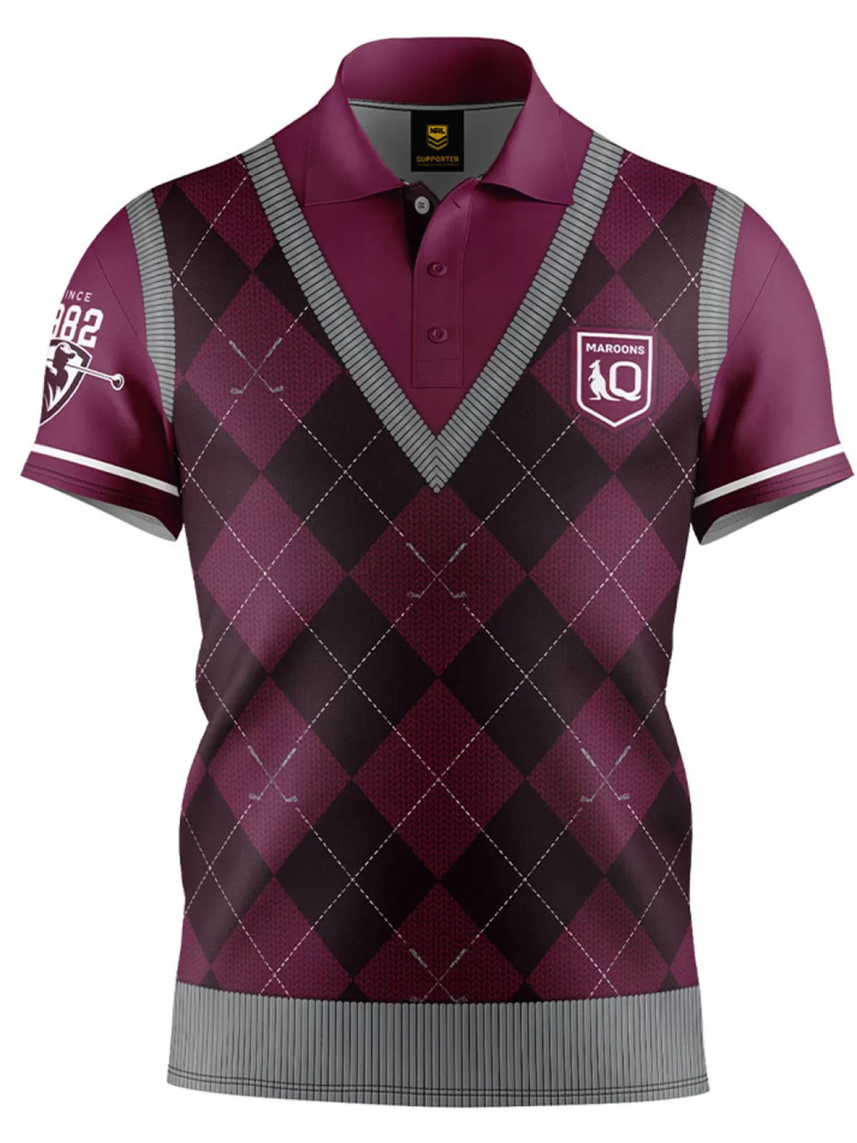 Men NRL Shirts<Official Fairway Golf Polo Shirt - Qld Maroons