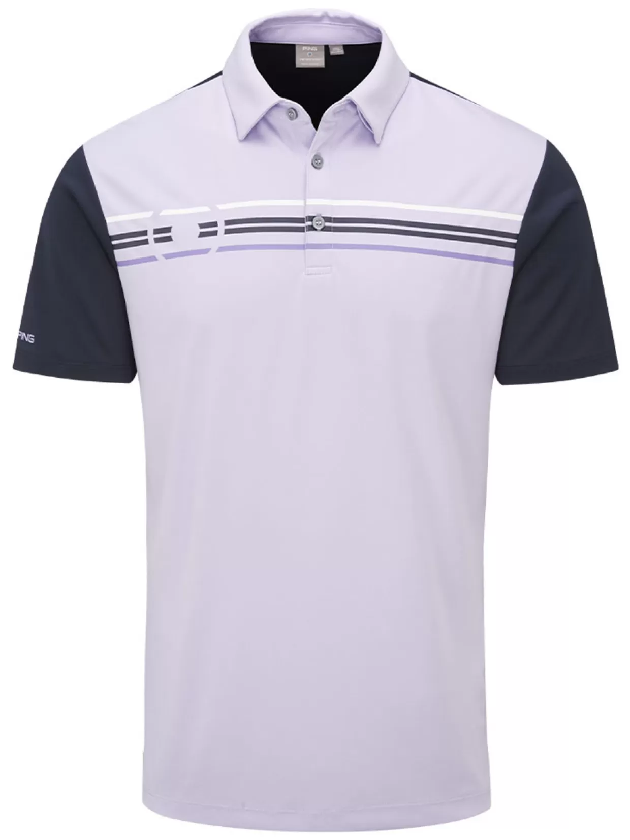 Men PING Shirts< Morten Tailored Fit Polo - Cool Lilac/Navy Multi