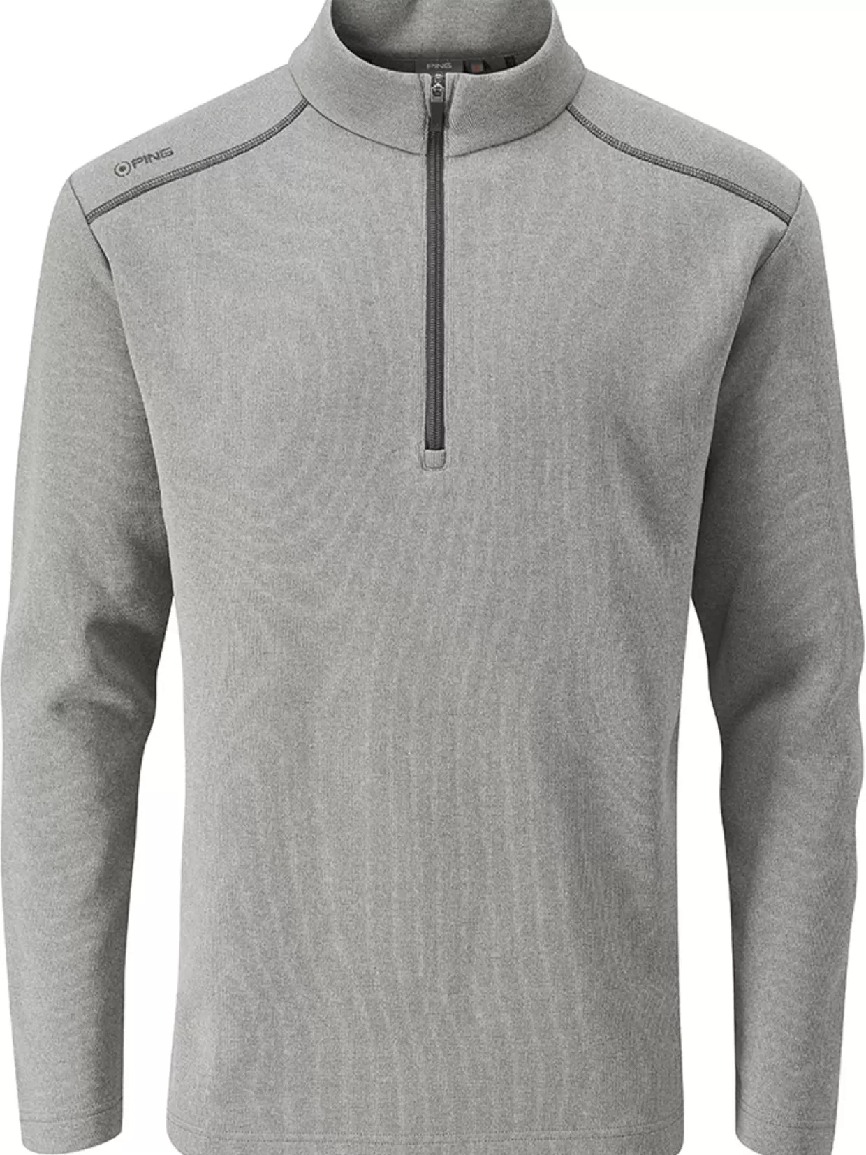 Men PING Jumpers< Ramsey 1/2 Zip Ribbed Fleece - Ash Marl