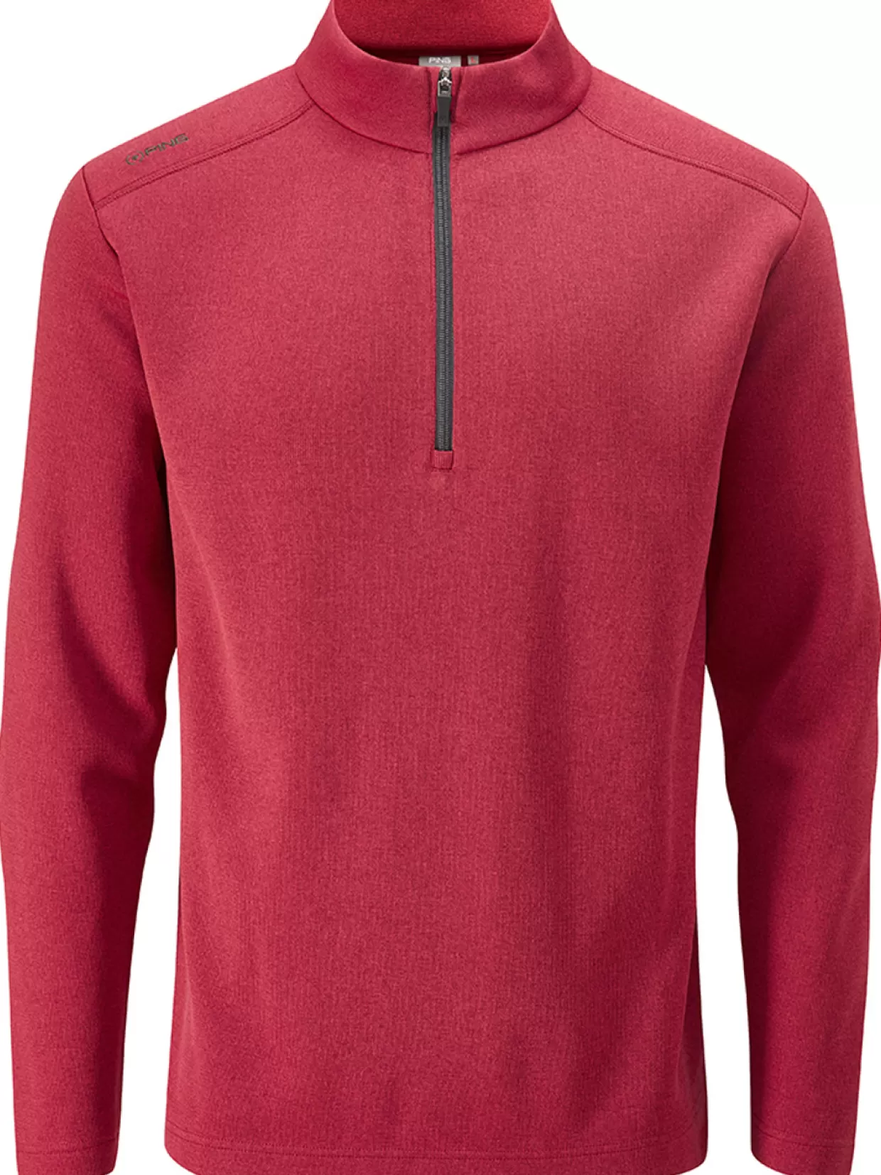 Men PING Jumpers< Ramsey 1/2 Zip Ribbed Fleece - Rich Red Marl