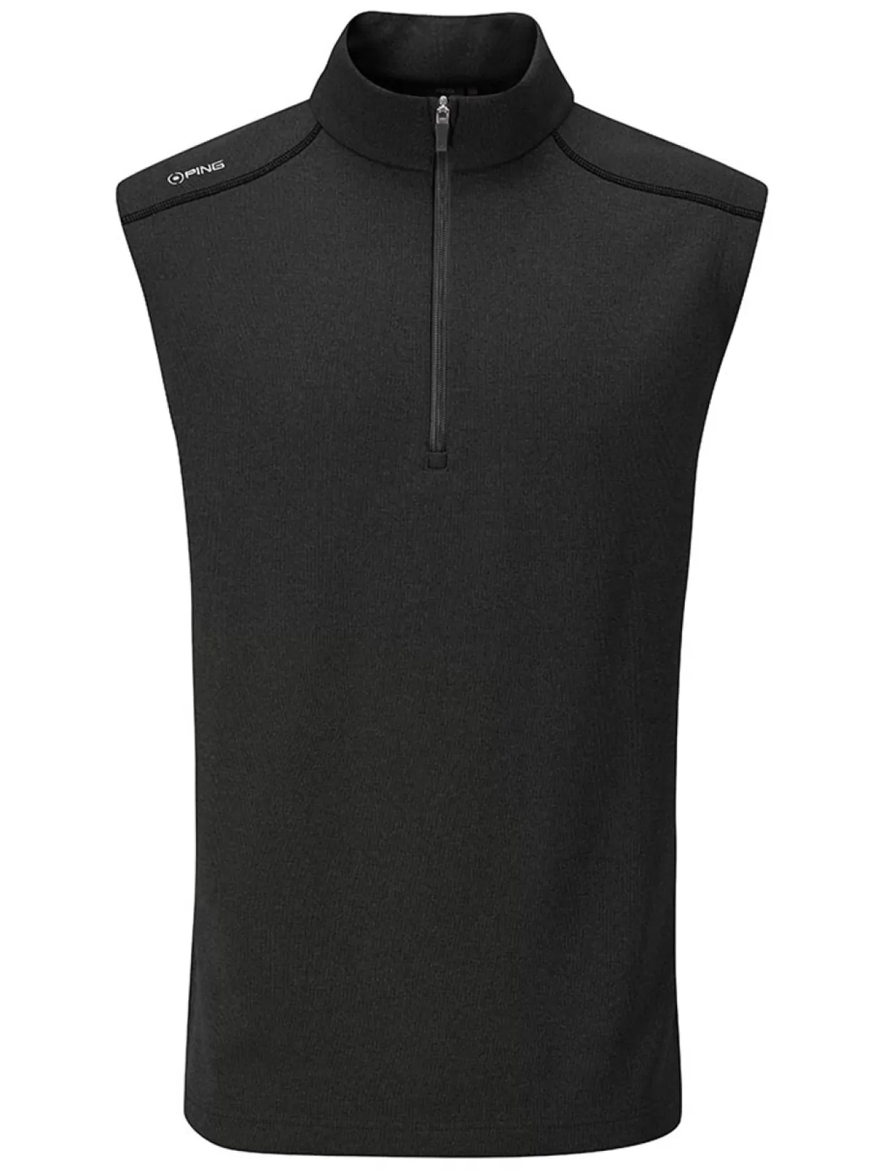 Men PING Vests< Ramsey 1/2 Zip Ribbed Fleece Vest - Black