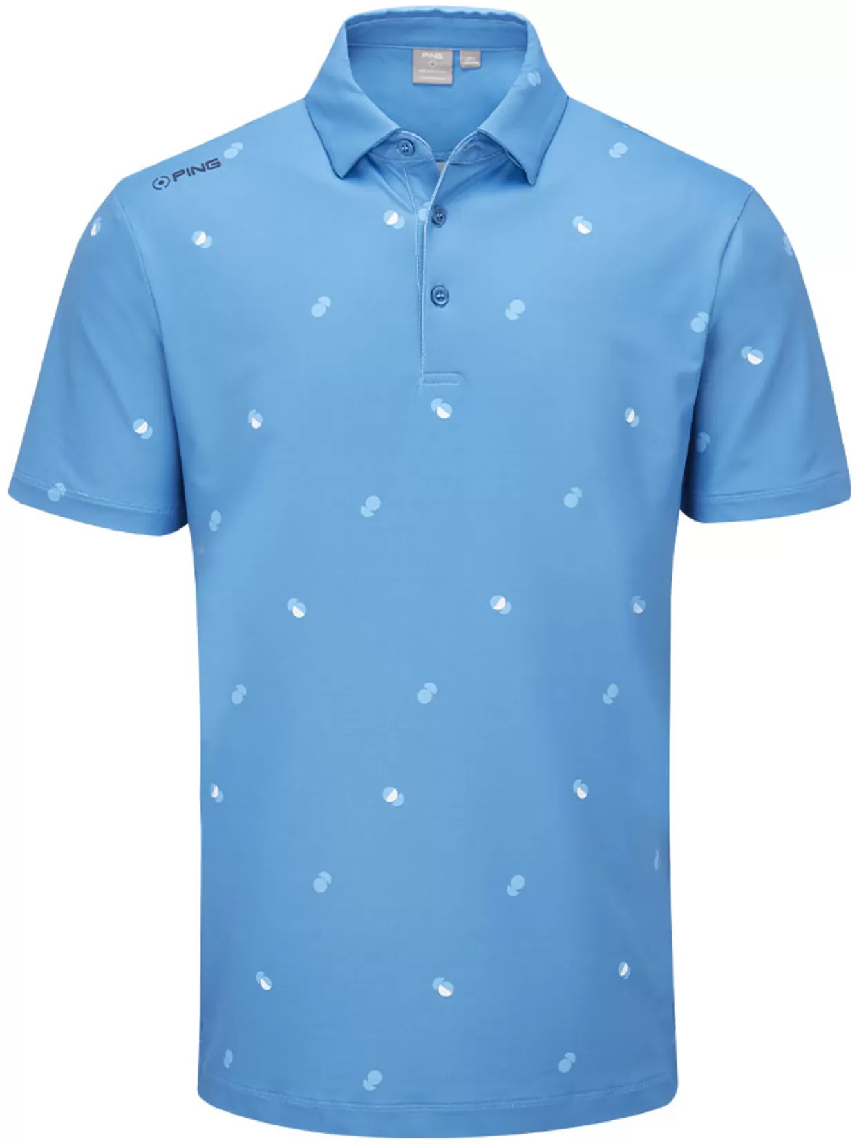 Men PING Shirts< Two Tone Tailored Fit Polo - Danube/Infinity Blue Multi