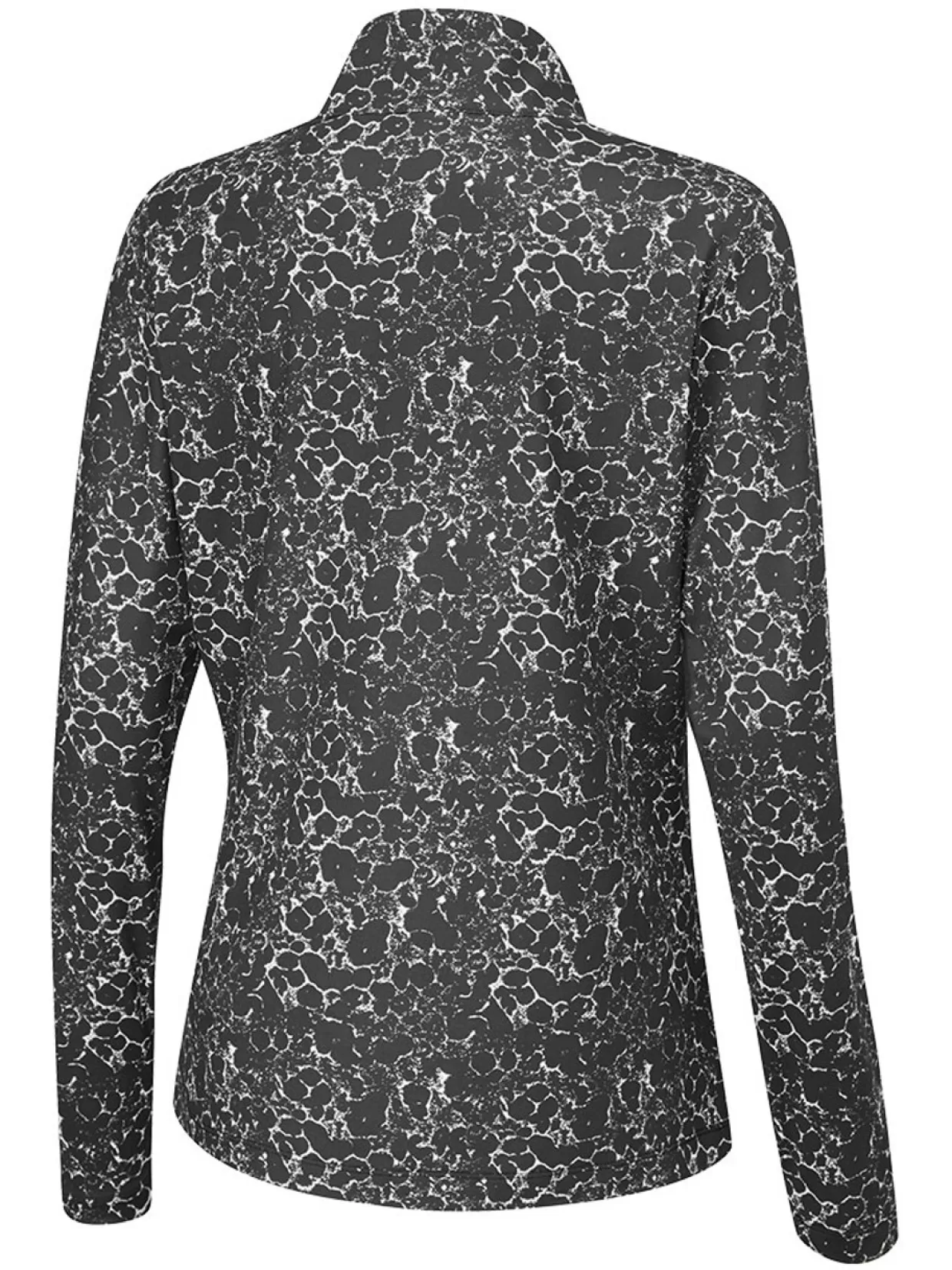 Women PING Shirts< Women'S Lois Printed Long Sleeve Polo - Black Multi