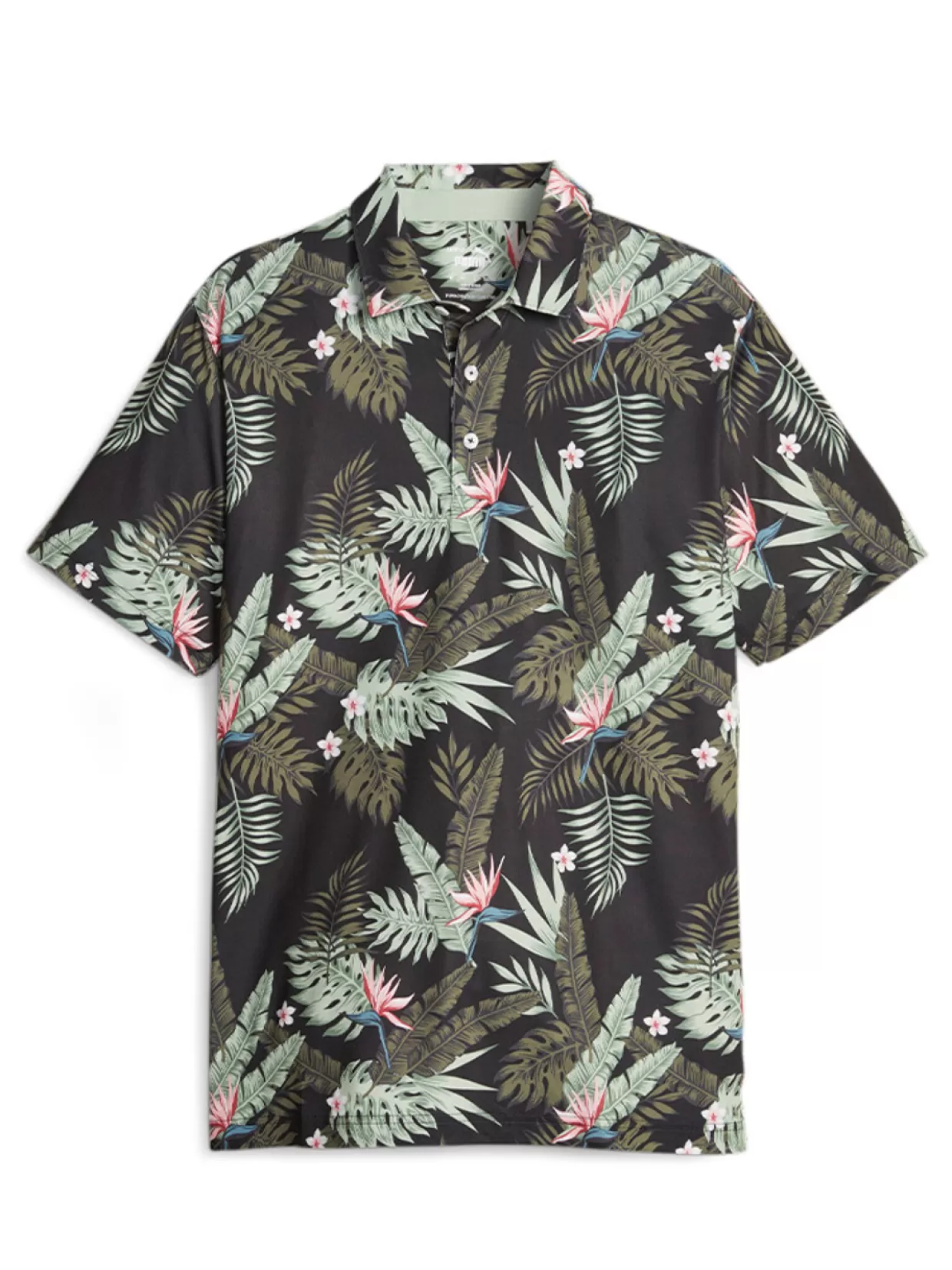 Men Puma Shirts< Cloudspun Aloha Polo - Black/Eucalyptus