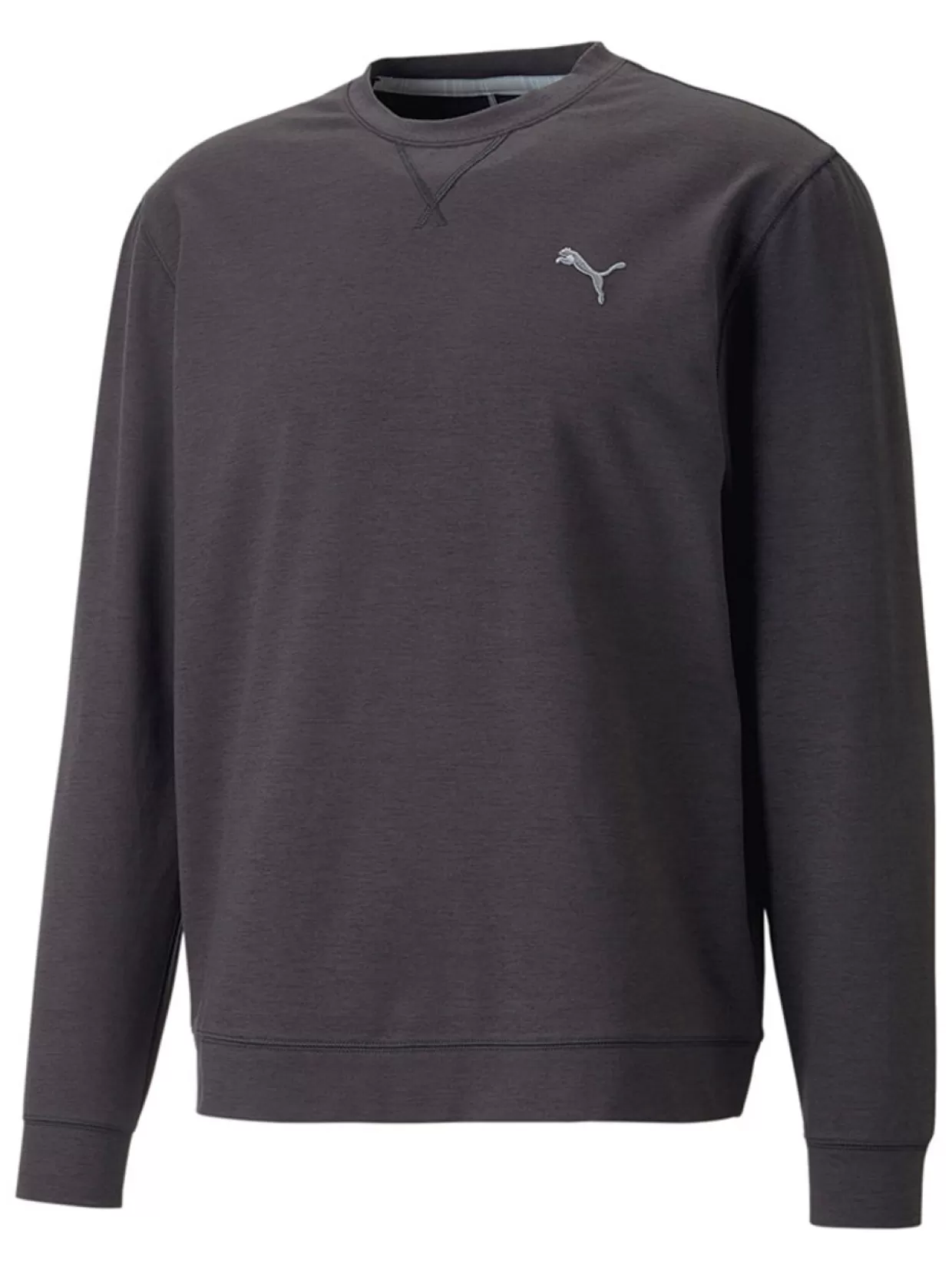 Men Puma Jumpers< Cloudspun Heather Golf Sweatshirt - Black Heather