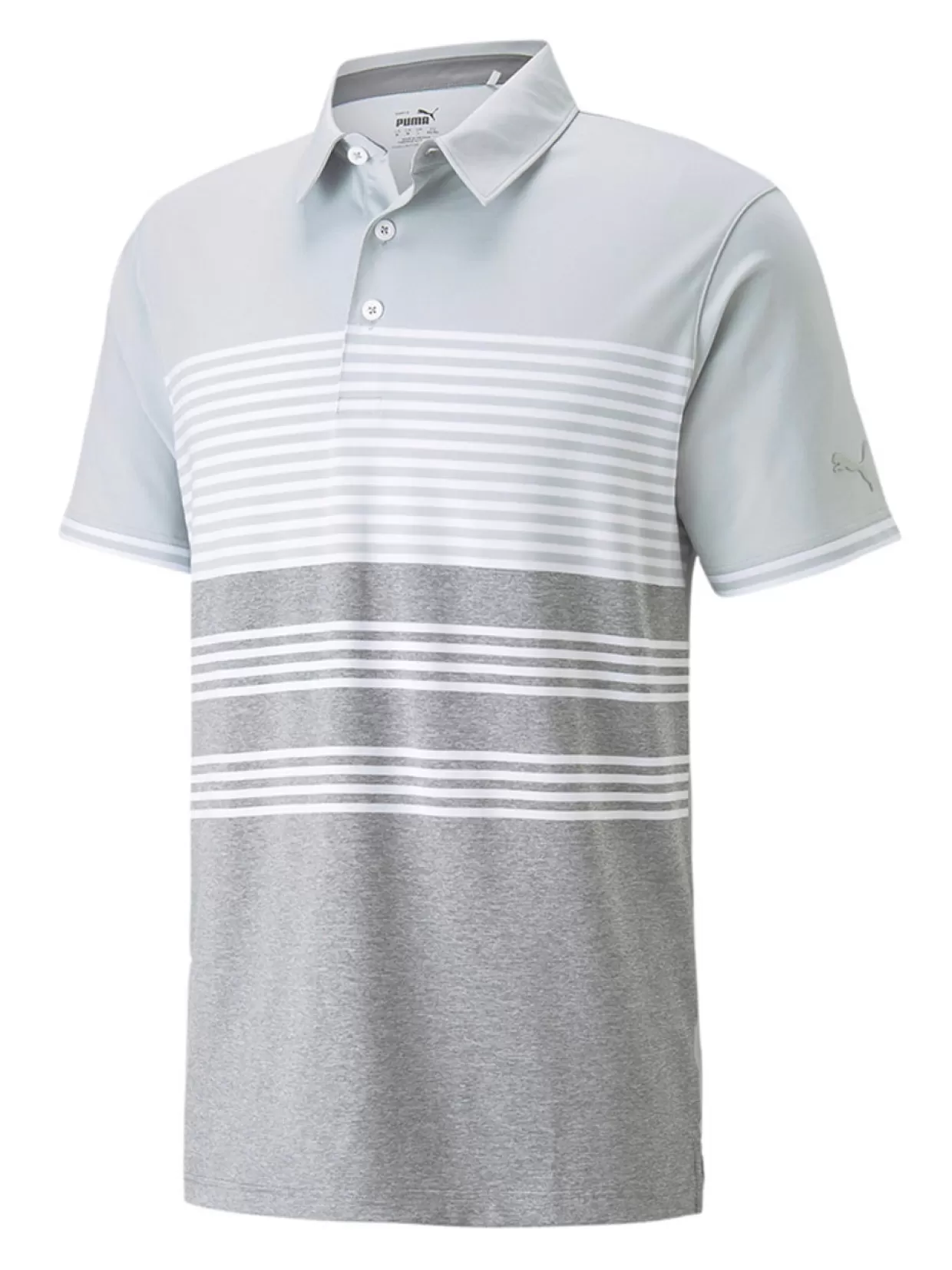 Men Puma Shirts< Mattr Track Golf Polo - High Rise/Quiet Shade Heather