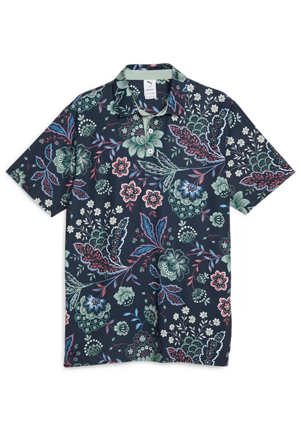 Men Puma Shirts< X Liberty Paisley Polo - Navy Blazer/Green Fog