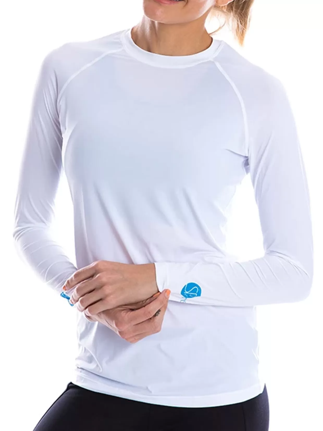 Women SParms Base Layers< Women'S Body Round Neck Sun Protection - White