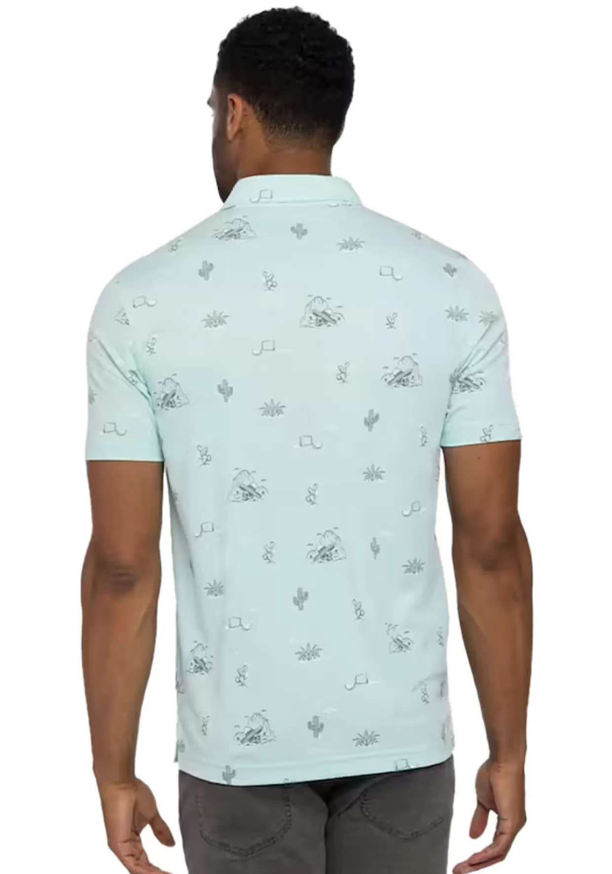 Men Travis Mathew Shirts< All The Tacos Polo - Heather Turquoise