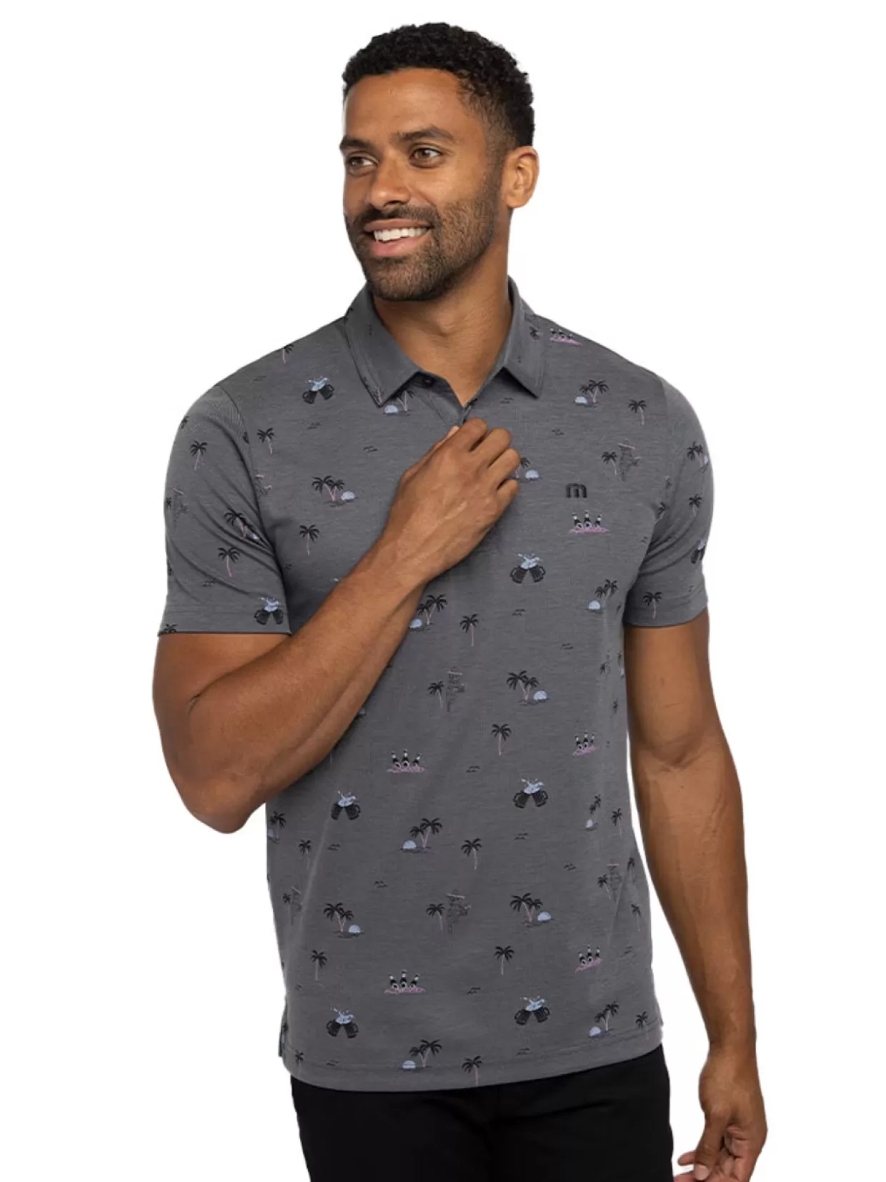 Men Travis Mathew Shirts< Ensenada Polo - Heather Dark Grey