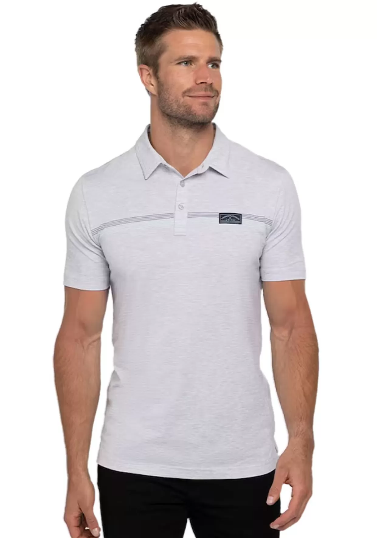 Men Travis Mathew Shirts< Neotropical Polo - Heather Light Grey