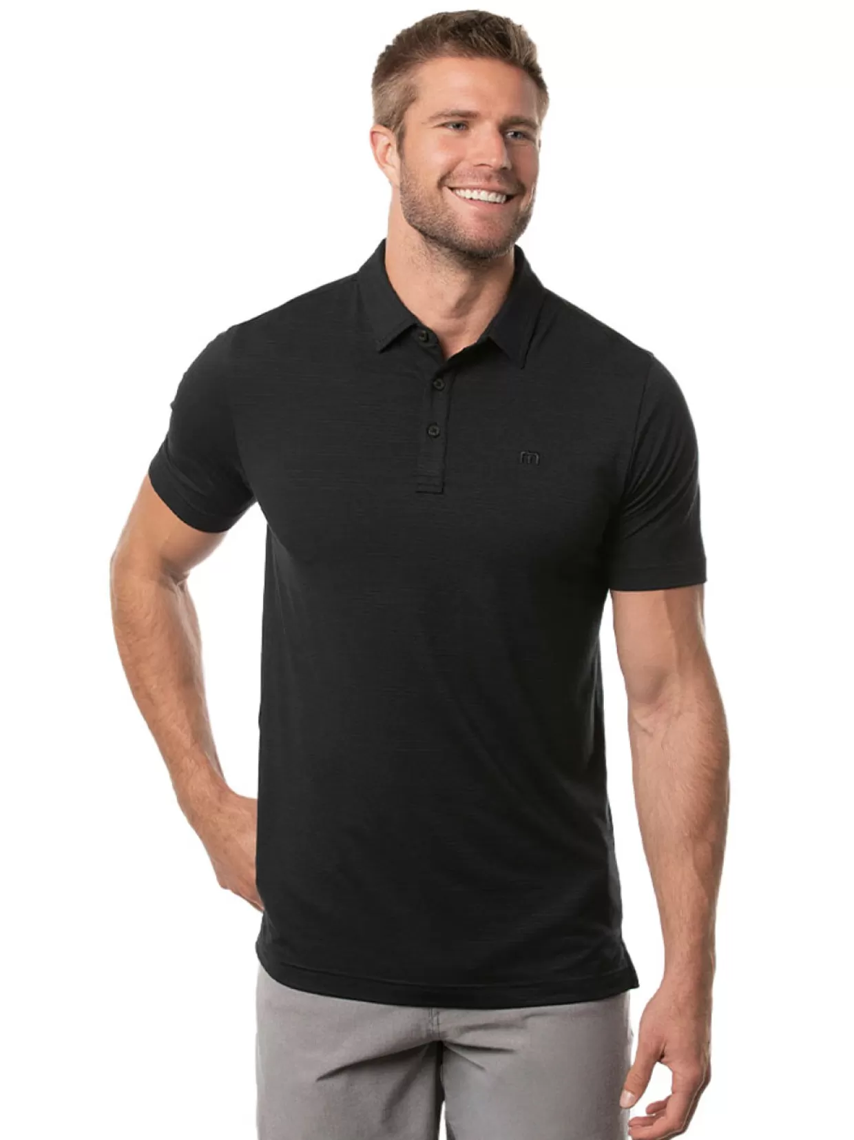 Men Travis Mathew Shirts< The Heater Polo - Black